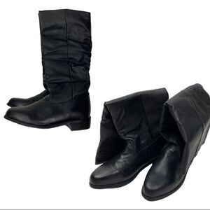 CANDID STATEMENTS womens low heel pull on black mid-calf boot size 7